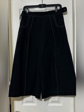 Black Women's Bermuda Shorts with Contrast Stitching
